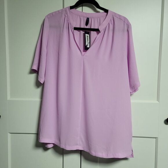 NYDJ double georgette pop over blouse size large - Picture 5 of 10